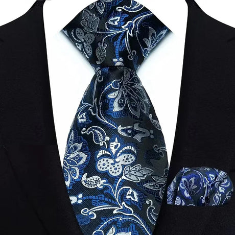 Luxury Navy Pocket Square 8cm Necktie Gravata
