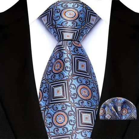 Luxury Navy Pocket Square 8cm Necktie Gravata