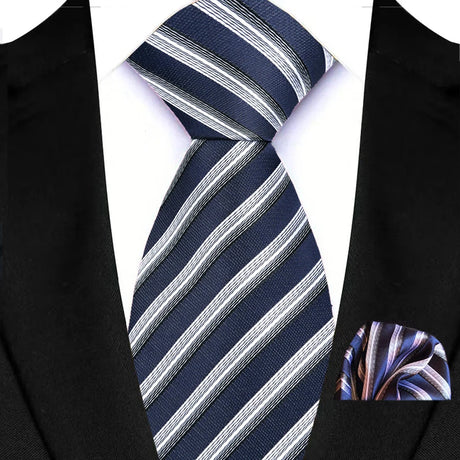 Luxury Navy Pocket Square 8cm Necktie Gravata