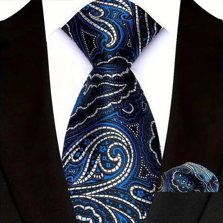 Luxury Navy Pocket Square 8cm Necktie Gravata