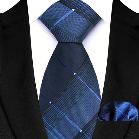 Luxury Navy Pocket Square 8cm Necktie Gravata