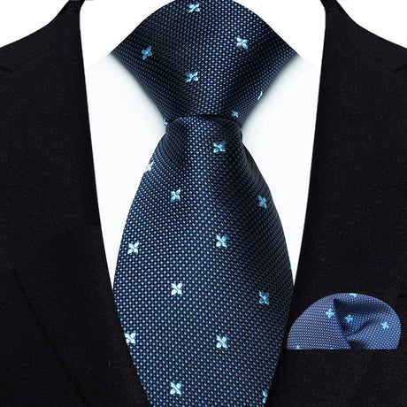 Luxury Navy Pocket Square 8cm Necktie Gravata