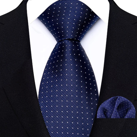 Luxury Navy Pocket Square 8cm Necktie Gravata