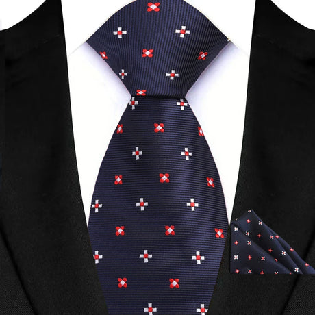 Luxury Navy Pocket Square 8cm Necktie Gravata