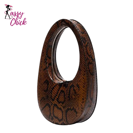 Luxury Oval Snake Bag For Women Sassy Chick Logo