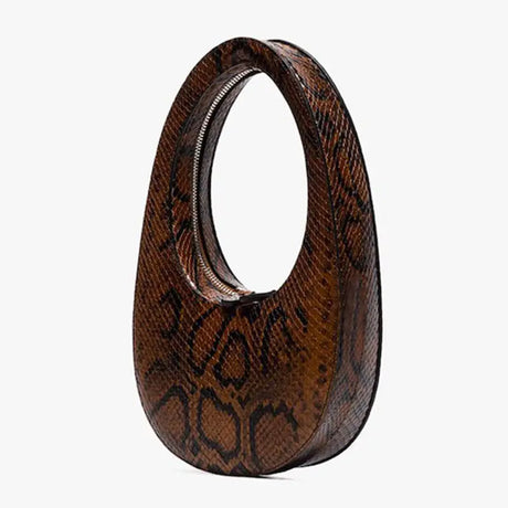 brown Luxury Oval Snake Bag For Women