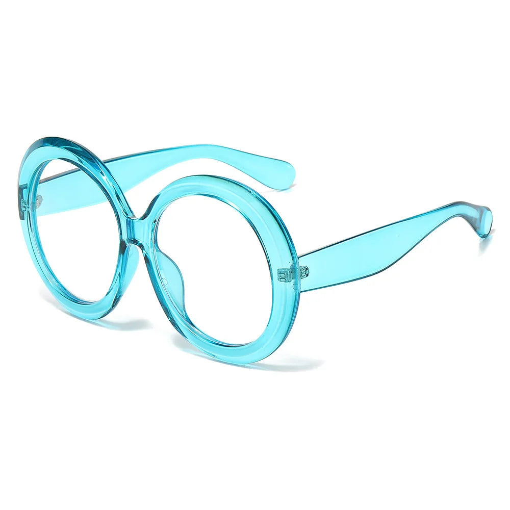 Blue Luxury Oversized Round  Goggles Sunglasses