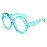 Blue Luxury Oversized Round  Goggles Sunglasses