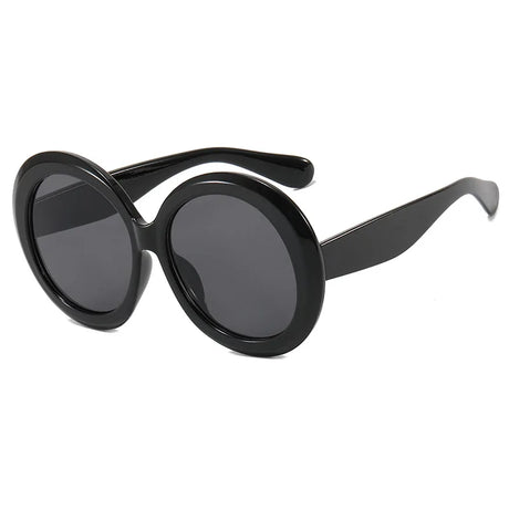 Black Luxury Oversized Round  Goggles Sunglasses 