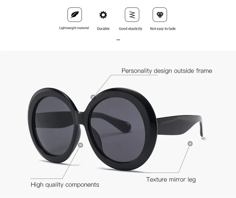 Details of Luxury Oversized Round  Goggles Sunglasses
