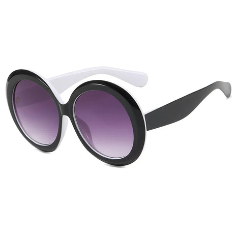 Black White Luxury Oversized Round  Goggles Sunglasses