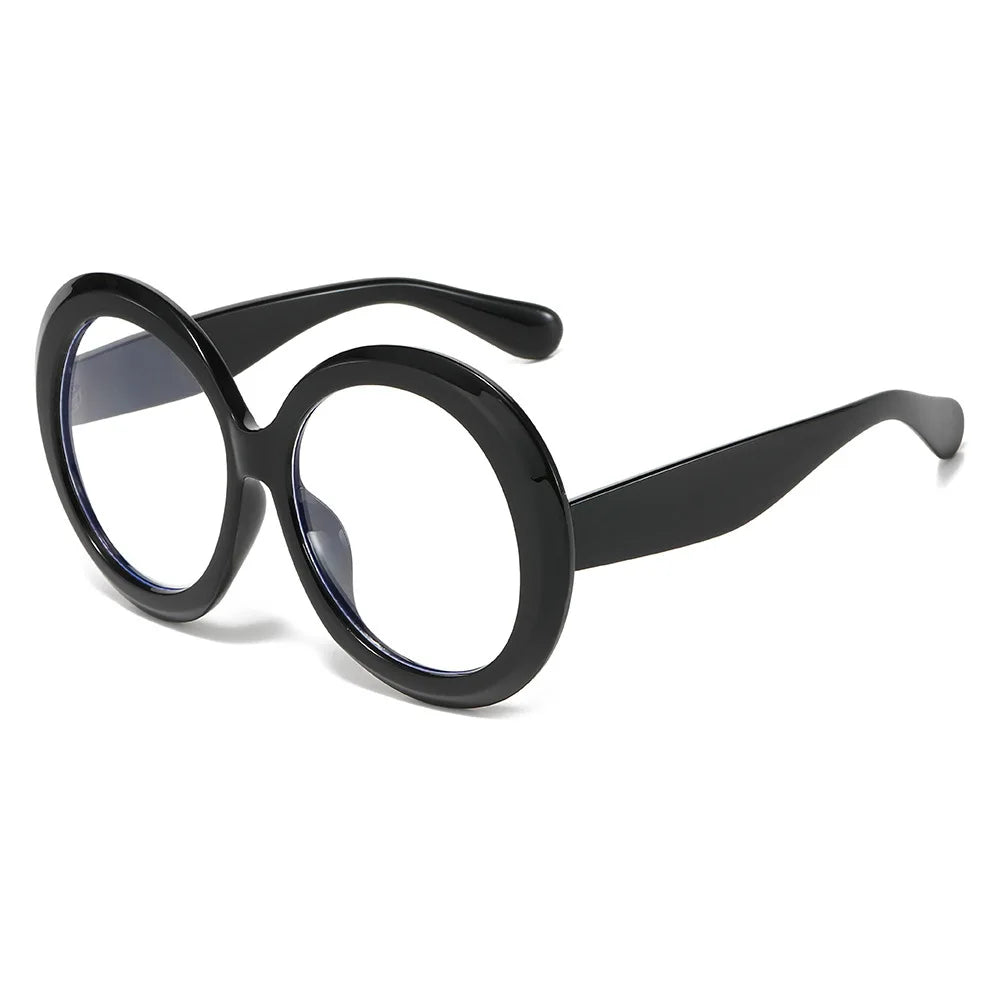 Black Luxury Oversized Round  Goggles Sunglasses