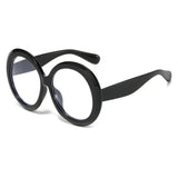 Black Luxury Oversized Round  Goggles Sunglasses