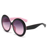 Black Pink Luxury Oversized Round  Goggles Sunglasses