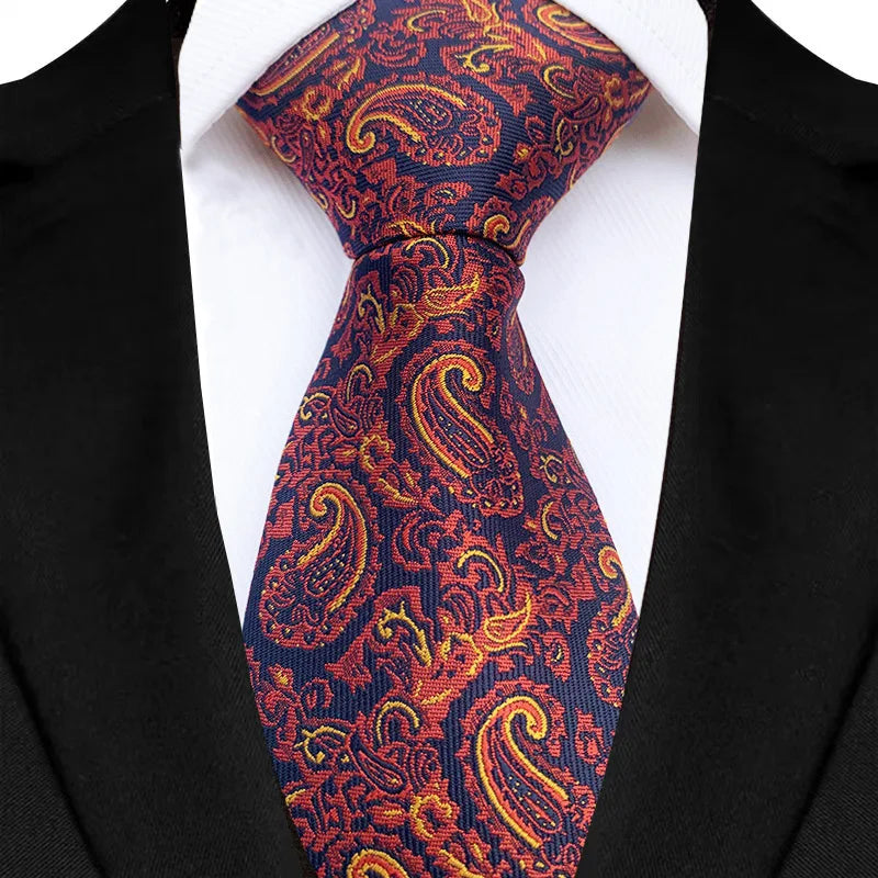 Red Luxury Paisley Floral  8CM Necktie