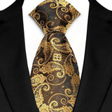 Gold Luxury Paisley Floral  8CM Necktie