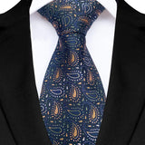 Blue Luxury Paisley Floral  8CM Necktie