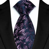 Blue Purple Luxury Paisley Floral  8CM Necktie