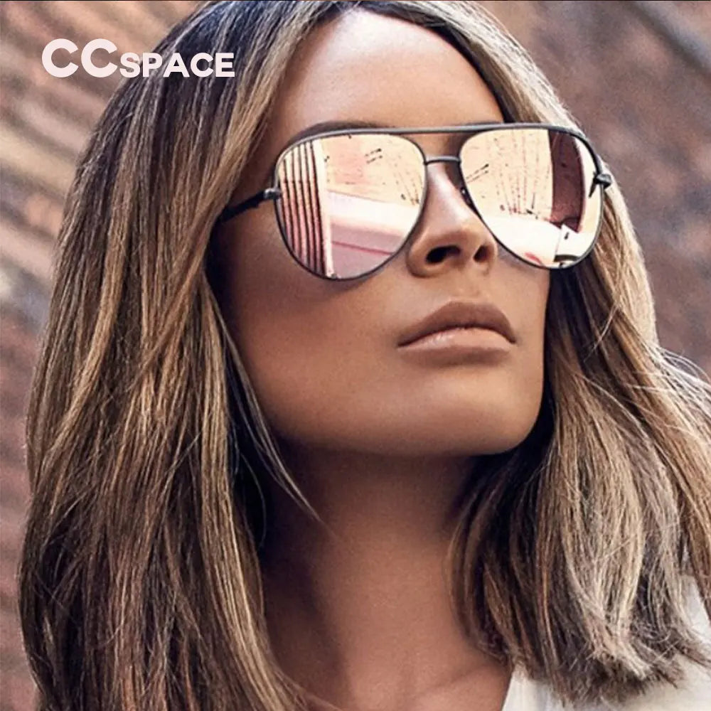 Model using Luxury Pilot Vintage Oversized Sunglasses