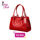 Luxury Red Crocodile Pattern Ladies Handbags