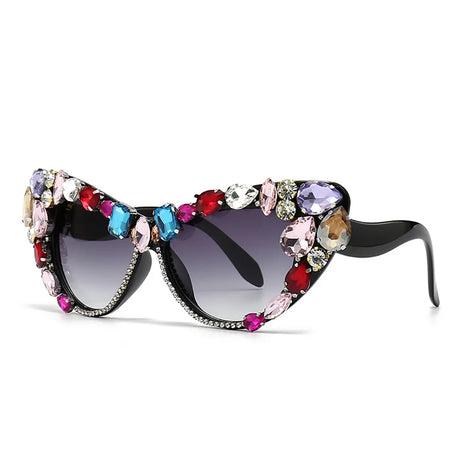 Luxury Retro Cat eye Rhinestone Fashion Sunglasses