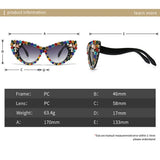 Size of Luxury Retro Cat eye Rhinestone Fashion Sunglasses