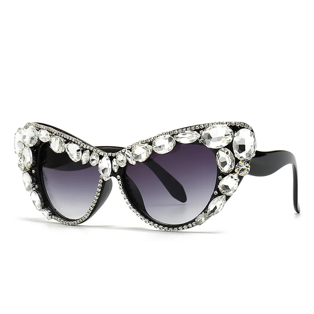 Luxury Retro Cat eye Rhinestone Fashion Sunglasses