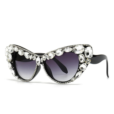 Luxury Retro Cat eye Rhinestone Fashion Sunglasses