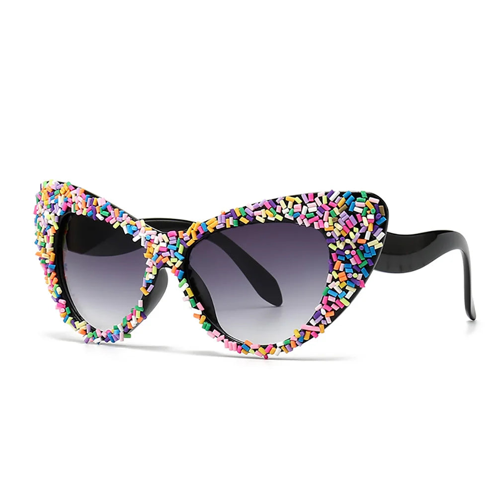 Luxury Retro Cat eye Rhinestone Fashion Sunglasses