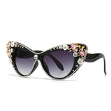Luxury Retro Cat eye Rhinestone Fashion Sunglasses