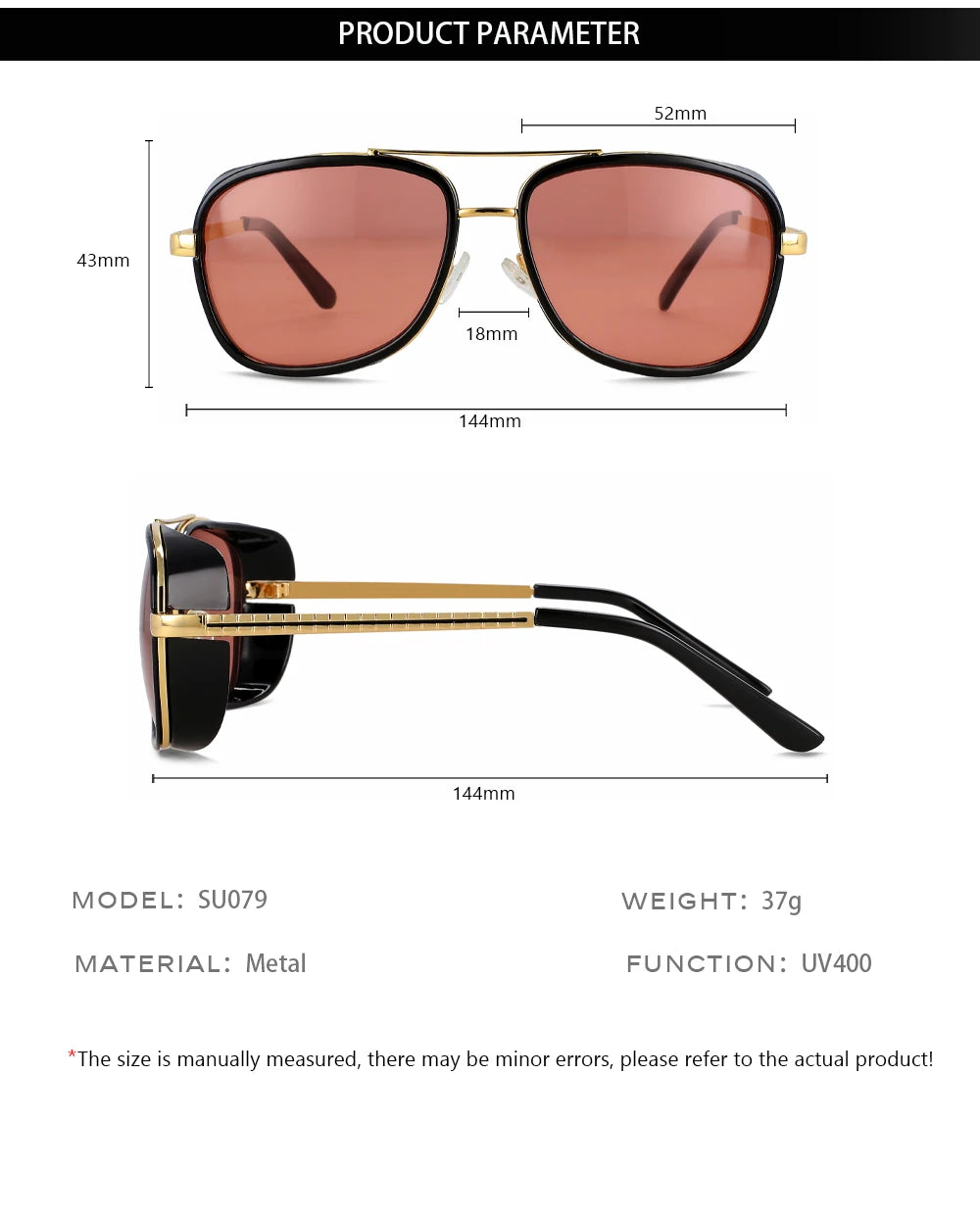 Details of Luxury Retro Pilot Vintage Men Sunglasses