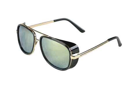Black Gold Luxury Retro Pilot Vintage Men Sunglasses