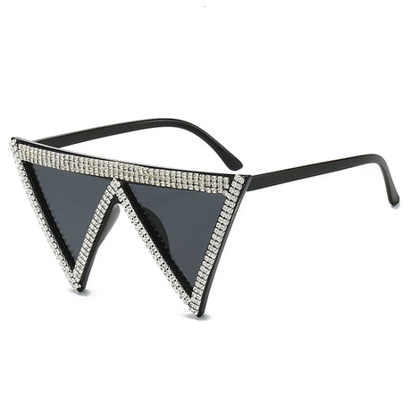 Black Luxury Rhinestone Diamond Sunglasses