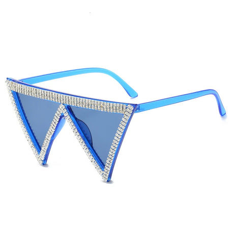 Blue Luxury Rhinestone Diamond Sunglasses