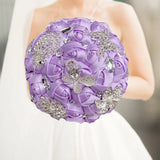 Purple Luxury Rhinestone Handmade Flowers Bouquet