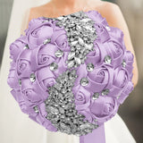 Purple Luxury Rhinestone Handmade Flowers Bouquet
