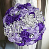 Purple Luxury Rhinestone Handmade Flowers Bouquet