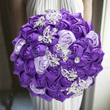 Purple Luxury Rhinestone Handmade Flowers Bouquet