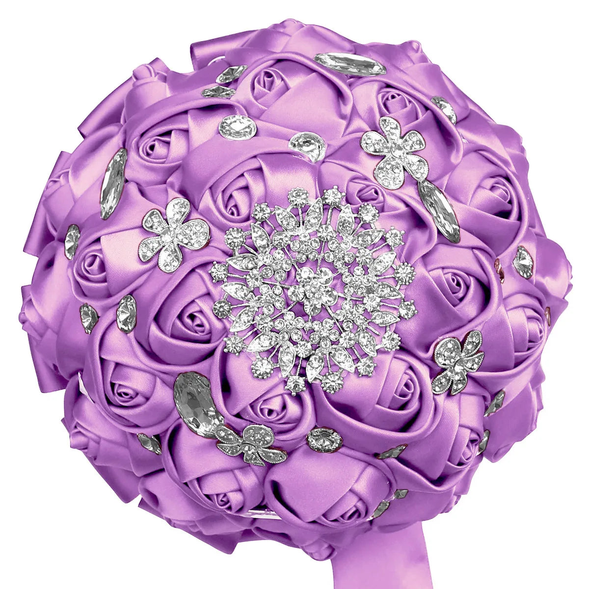 Purple Luxury Rhinestone Handmade Flowers Bouquet
