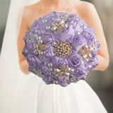 Purple Luxury Rhinestone Handmade Flowers Bouquet