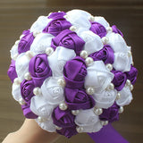 Purple White Luxury Rhinestone Handmade Flowers Bouquet