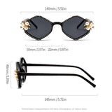 Size of Luxury Rhinestone Pearl Rhombic Sunglasses