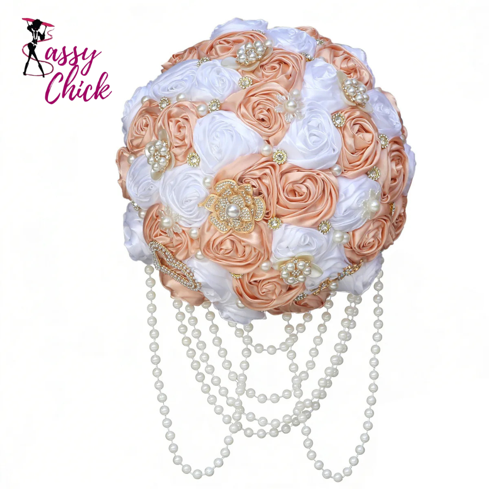 Luxury Rhinestone Wedding Bouquet Sassy Chick Logo