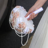 Holding a Luxury Rhinestone Wedding Bouquet
