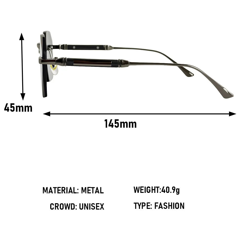 Size of Luxury Rimless UV400 Protection Sunglasses