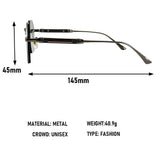 Size of Luxury Rimless UV400 Protection Sunglasses