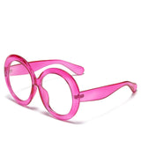 luxury round large frame sunglasses pink