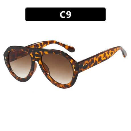 Leopard Luxury Round Outdoor Driving UV400 Sunglasses