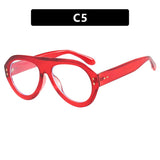 Red Luxury Round Outdoor Driving UV400 Sunglasses