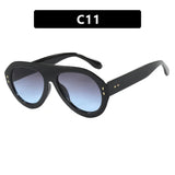 Black Luxury Round Outdoor Driving UV400 Sunglasses